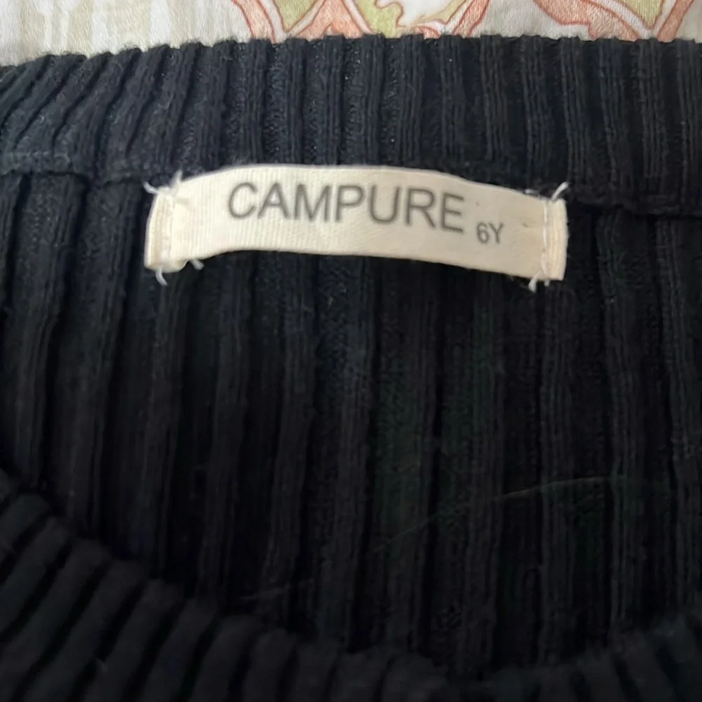 Campure Girls Cardigan Sweater Size 6 Black Ribbed Button Up Preppy